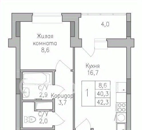 квартира г Воронеж р-н Советский ЖК ПОКОЛЕНИЕ фото 1