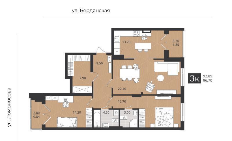 квартира г Калининград р-н Центральный ул Ломоносова 52 фото 2