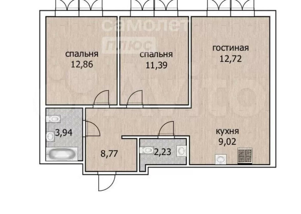 квартира г Уфа ул Минигали Губайдуллина 2к/1 фото 13
