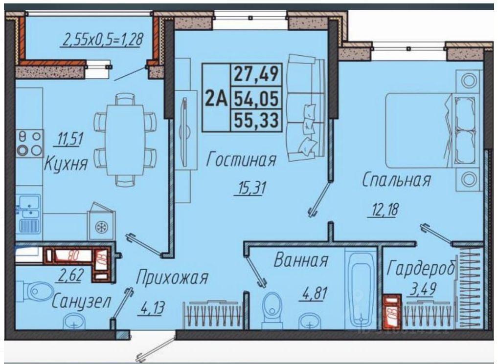квартира г Краснодар ул им. генерала Корнилова 9к/2а ЖК «Облака» фото 1
