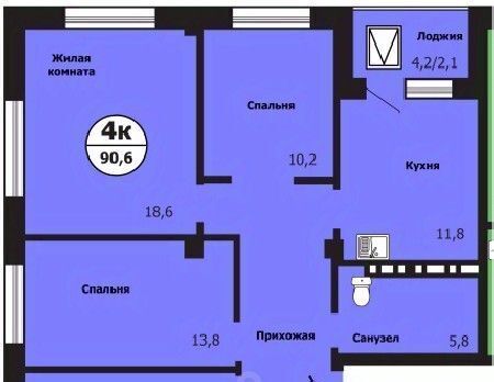 квартира г Красноярск р-н Свердловский ул Лесников 51б фото 1