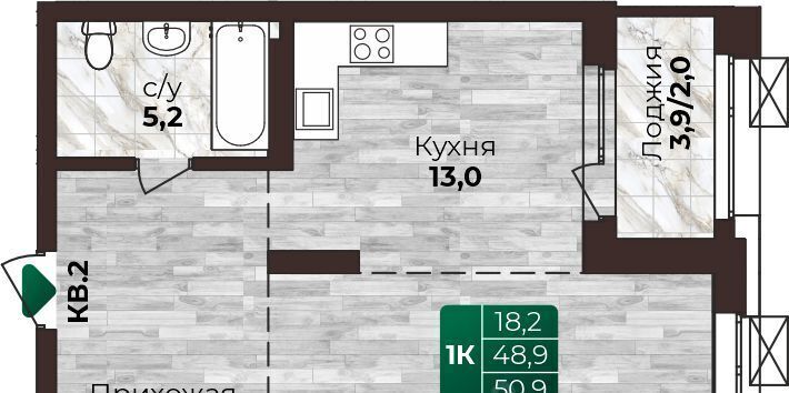 квартира г Барнаул р-н Центральный ул Нагорная 6-я 15г/12 фото 1