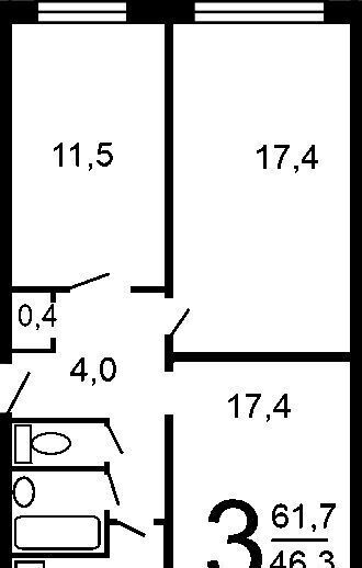 квартира г Шелехов мкр 4-й 28 фото 2