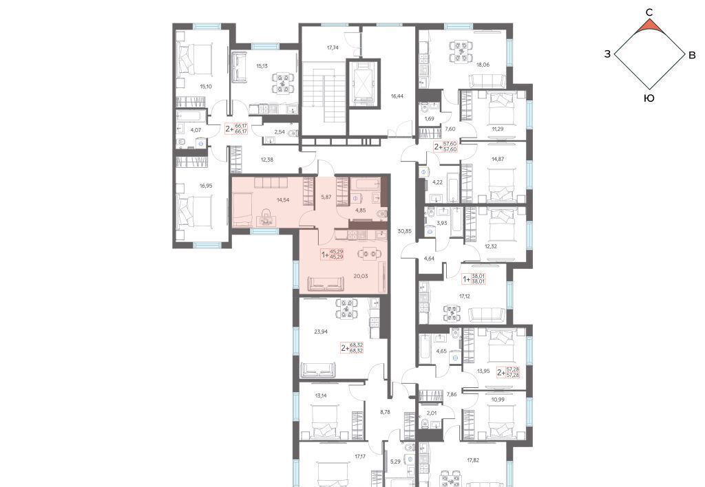 квартира г Тобольск мкр-н 7А, 29 фото 2