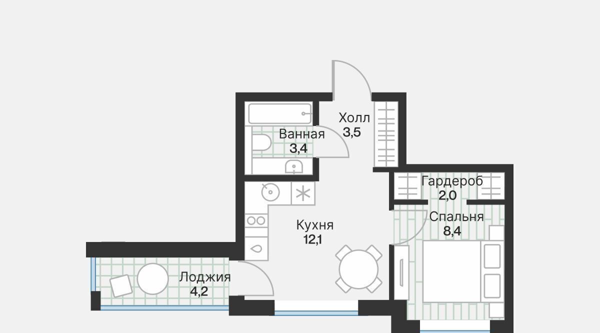 квартира г Тюмень р-н Калининский ул Игоря Комиссарова 4 фото 3