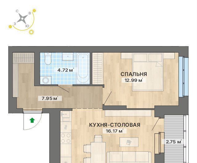 квартира г Екатеринбург Уралмаш ул. Кузнецова/Уральских Рабочих/Кировоградская/Красных борцов, стр. 1 фото 1