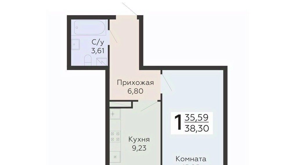 квартира г Воронеж р-н Коминтерновский ЖК «Никитинские сады» фото 1