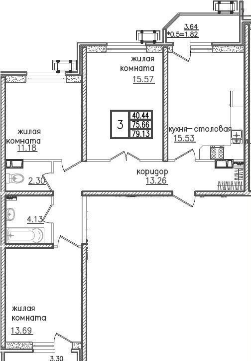 квартира г Краснодар р-н Карасунский ул Уральская 87/7 фото 2
