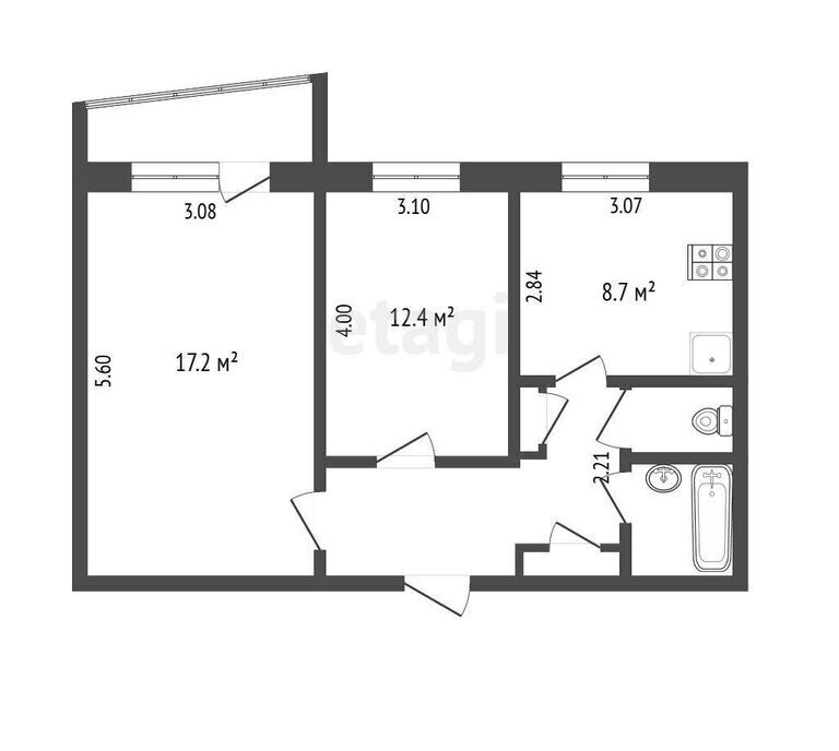 квартира г Тюмень ул Домостроителей 14 фото 1