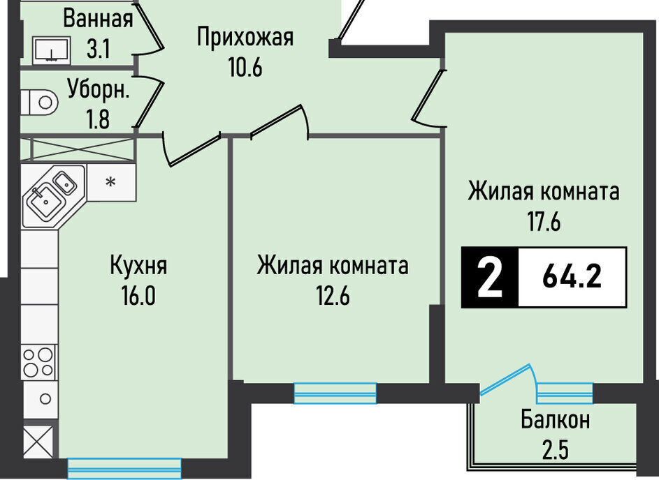 квартира г Железноводск п Иноземцево улица Рядового Панченко, 28с 1 фото 1