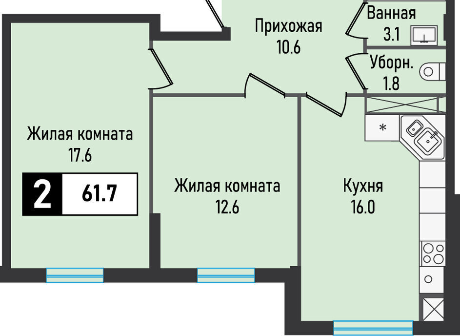 квартира г Железноводск п Иноземцево улица Рядового Панченко, 28с 2 фото 1