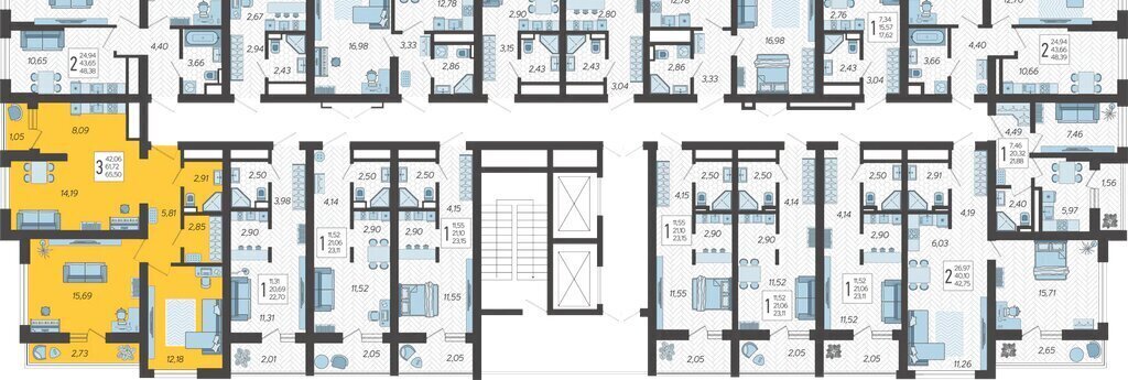 квартира г Сочи микрорайон Бытха Ясногорская улица, 16/2 к 12 фото 2