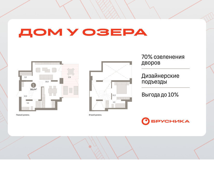 квартира г Тюмень ЖК «Онегин. Дом у озера» фото 1