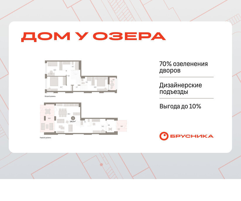 квартира г Тюмень ЖК «Онегин. Дом у озера» фото 1