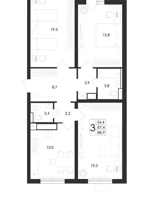 квартира г Воронеж ул Шишкова 140б/23 фото 1