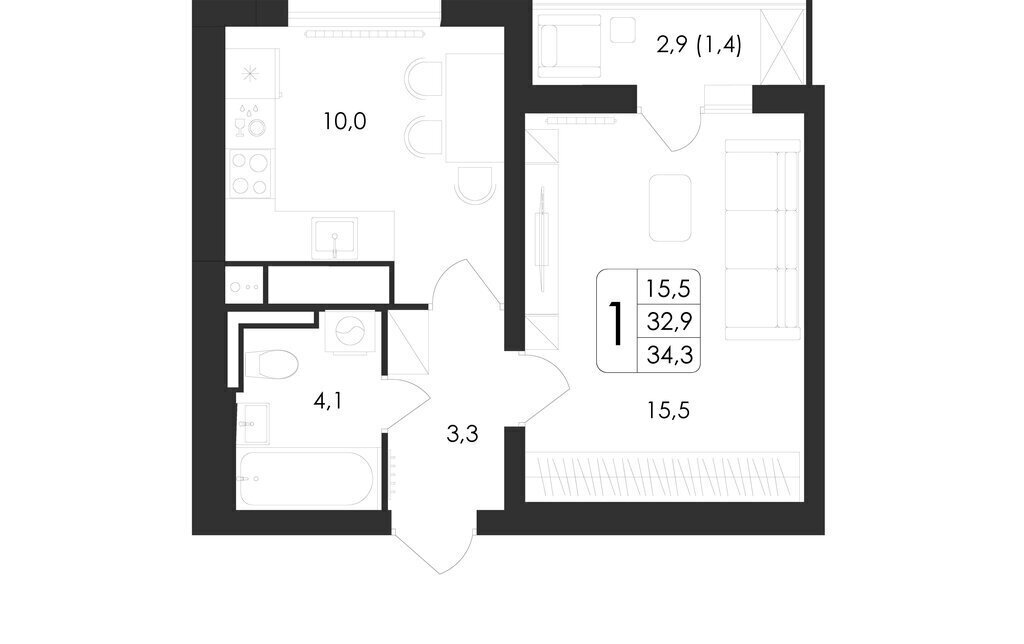 квартира г Воронеж ул Шишкова 140б/23 фото 1