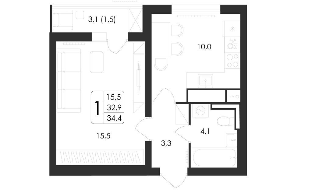 квартира г Воронеж ул Шишкова 140б/23 фото 1