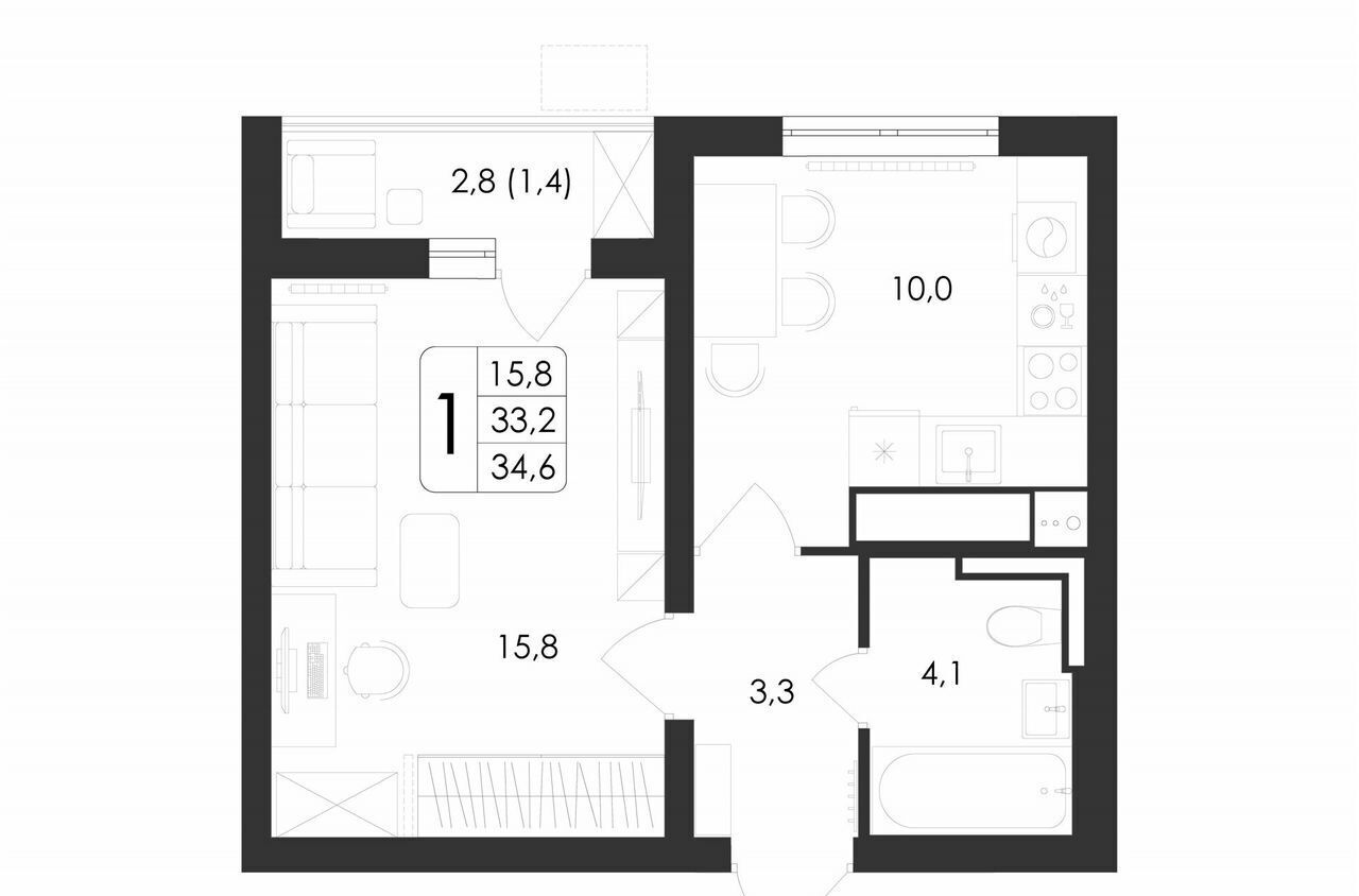 квартира г Воронеж р-н Центральный ул Шишкова 19 д. 140Б фото 15