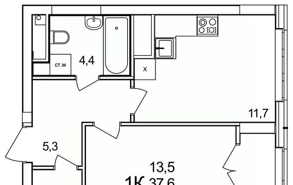 квартира г Нижний Новгород Горьковская ЖК КМ Анкудиновский Парк 50 д. Анкудиновка фото 1