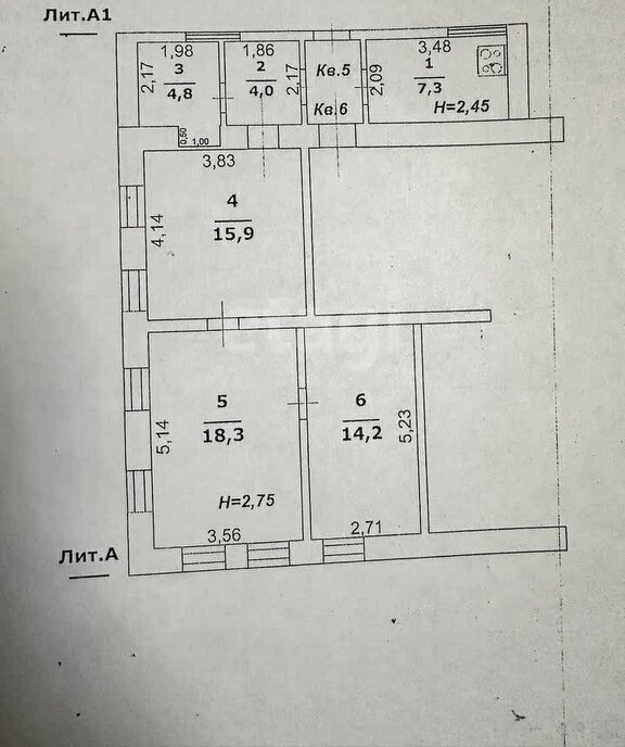 квартира р-н Новооскольский г Новый Оскол ул 1 Мая 12 фото 14