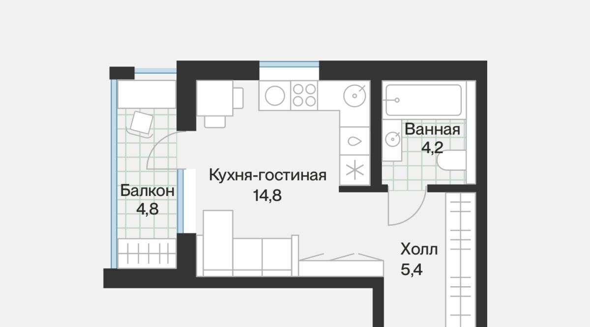 квартира г Тюмень р-н Калининский ул Игоря Комиссарова 9 фото 3