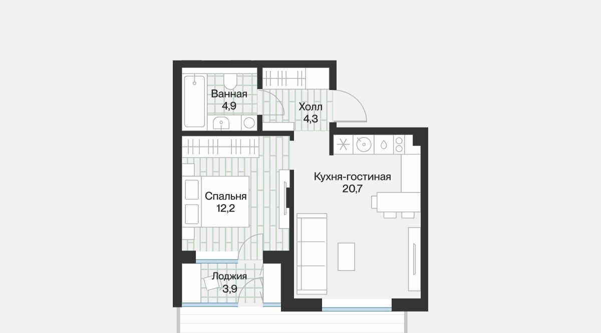 квартира г Тюмень р-н Калининский ул Игоря Комиссарова 5 фото 3