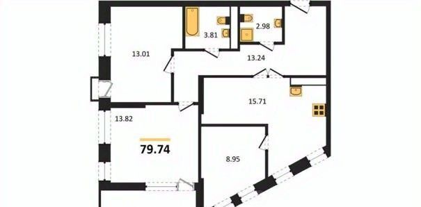 квартира г Воронеж р-н Железнодорожный наб Чуева 7 фото 1