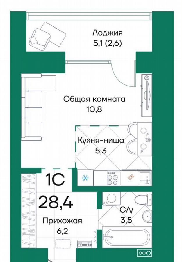 квартира г Барнаул р-н Индустриальный ул Просторная 390 корп. 2 фото 12