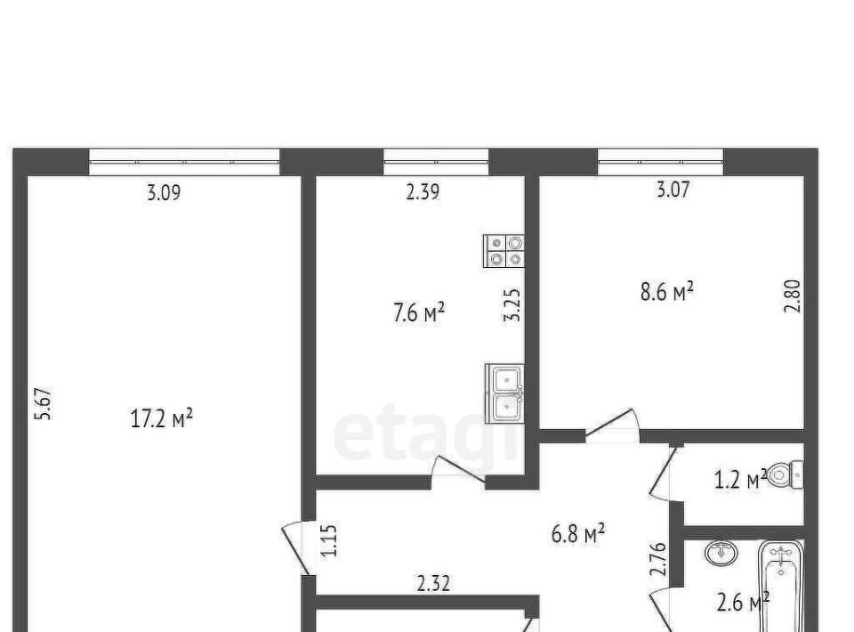 квартира г Чита п Текстильщиков р-н Черновский мкр 4-й 38 фото 2
