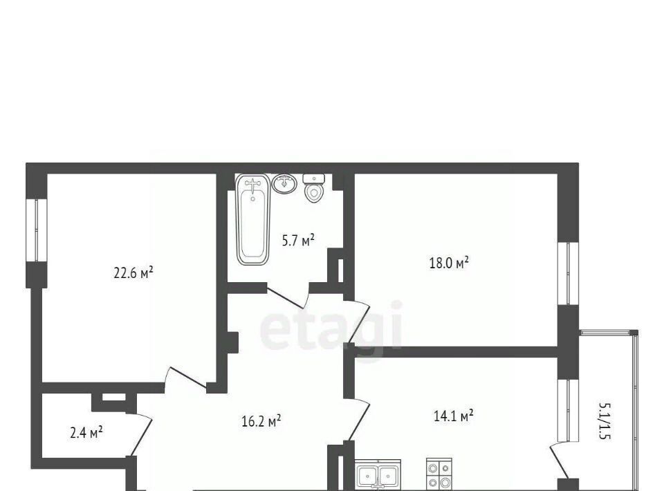 квартира г Чита р-н Центральный Северный микрорайон 73 фото 2