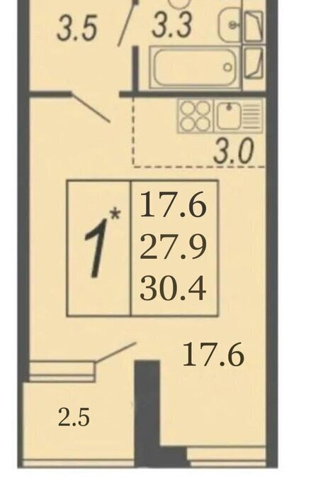 квартира г Краснодар б-р Адмиралтейский 3к/3 фото 9