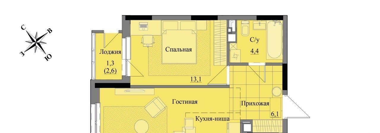квартира г Ижевск р-н Индустриальный ЖК «Краски леса» фото 1