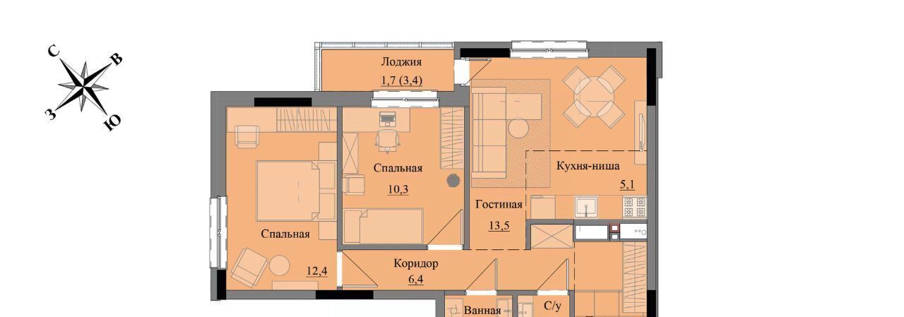 квартира г Ижевск р-н Индустриальный ЖК «Краски леса» фото 1