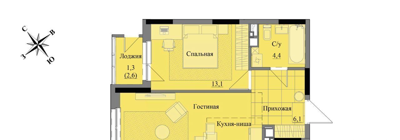 квартира г Ижевск р-н Индустриальный ЖК «Краски леса» фото 1