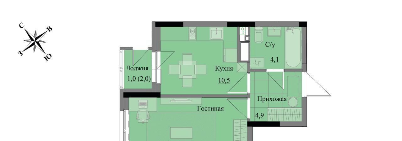 квартира г Ижевск р-н Индустриальный ЖК «Краски леса» фото 1