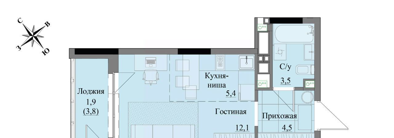 квартира г Ижевск р-н Индустриальный ЖК «Краски леса» фото 1