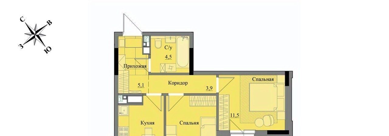 квартира г Ижевск р-н Индустриальный ЖК «Краски леса» фото 1