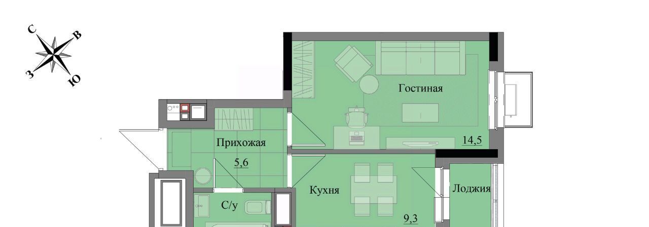 квартира г Ижевск р-н Индустриальный ЖК «Краски леса» фото 1