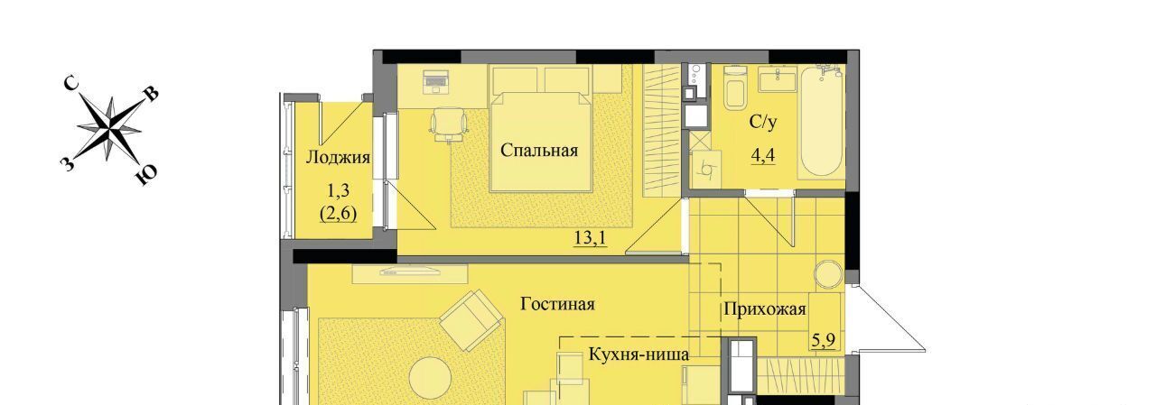 квартира г Ижевск р-н Индустриальный ЖК «Краски леса» фото 1