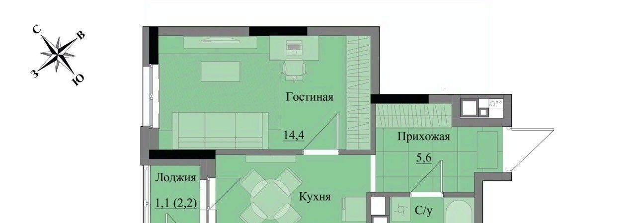 квартира г Ижевск р-н Индустриальный ЖК «Краски леса» фото 1