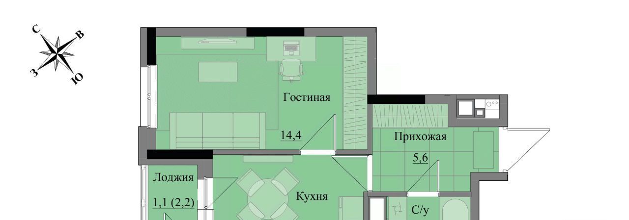 квартира г Ижевск р-н Индустриальный ЖК «Краски леса» фото 1