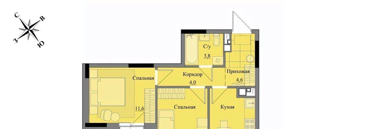 квартира г Ижевск р-н Индустриальный ЖК «Краски леса» фото 1