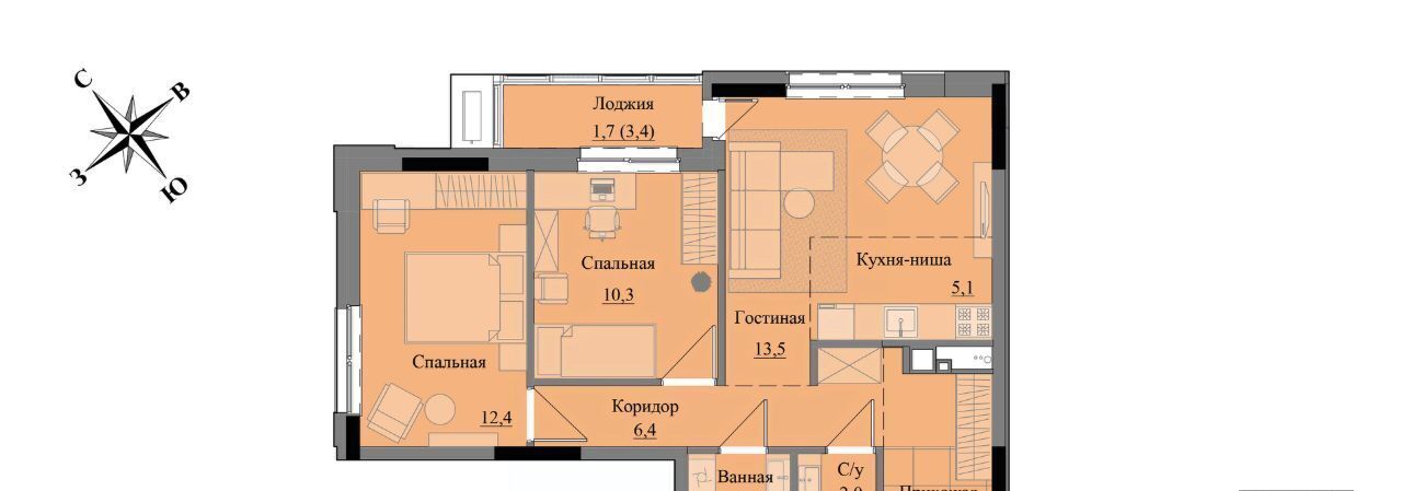 квартира г Ижевск р-н Индустриальный ЖК «Краски леса» фото 1