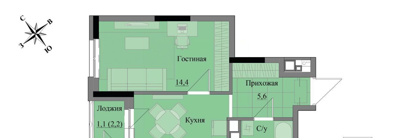 квартира г Ижевск р-н Индустриальный ЖК «Краски леса» фото 1