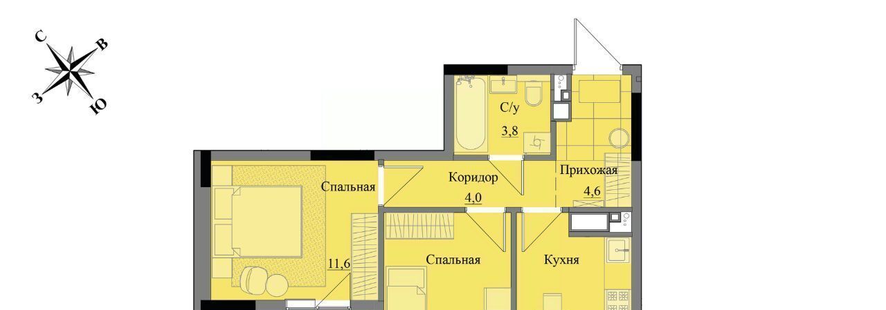 квартира г Ижевск р-н Индустриальный ЖК «Краски леса» фото 1