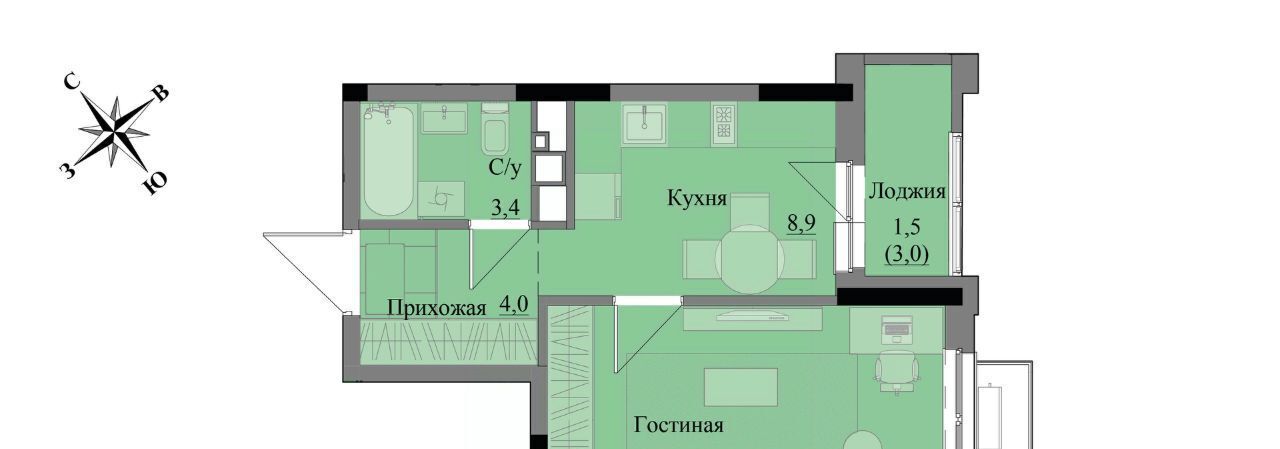 квартира г Ижевск р-н Индустриальный ЖК «Краски леса» фото 1