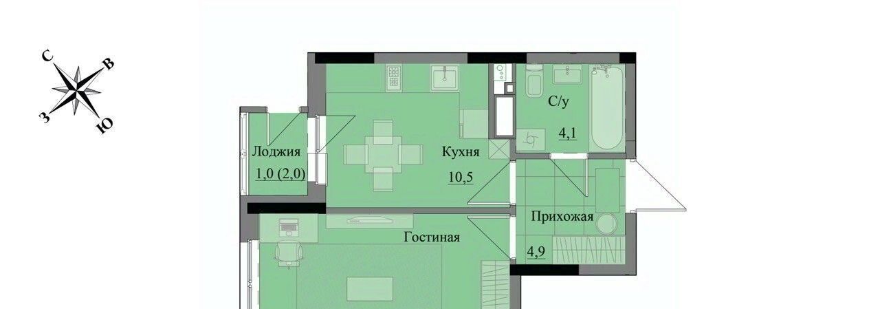 квартира г Ижевск р-н Индустриальный ЖК «Краски леса» фото 1