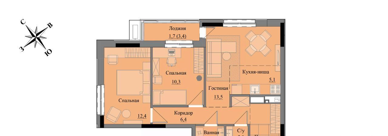 квартира г Ижевск р-н Индустриальный ЖК «Краски леса» фото 1