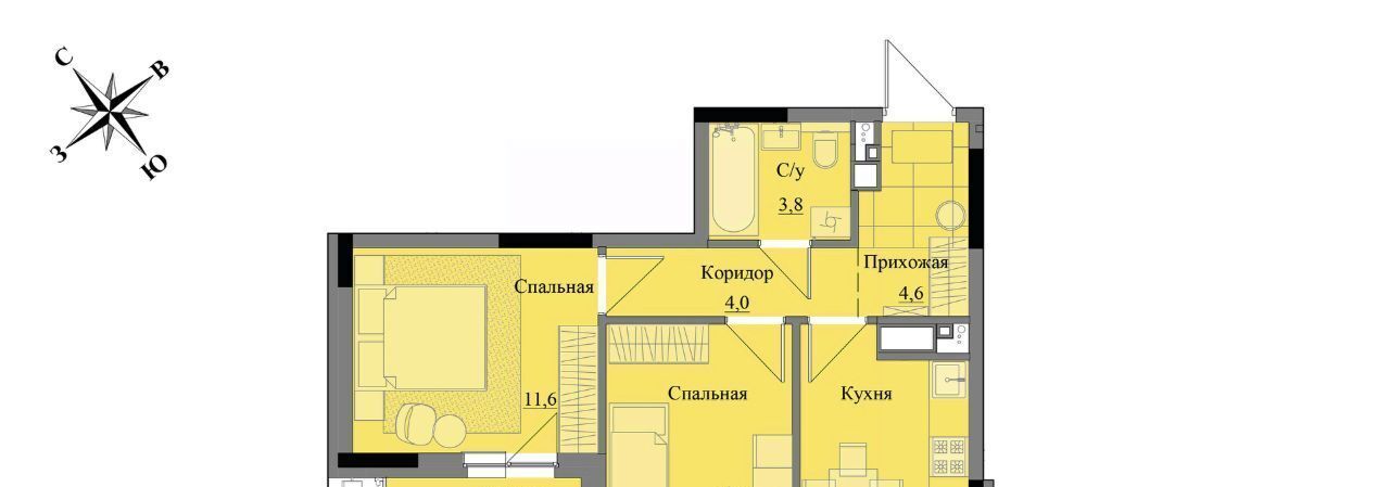 квартира г Ижевск р-н Индустриальный ЖК «Краски леса» фото 1