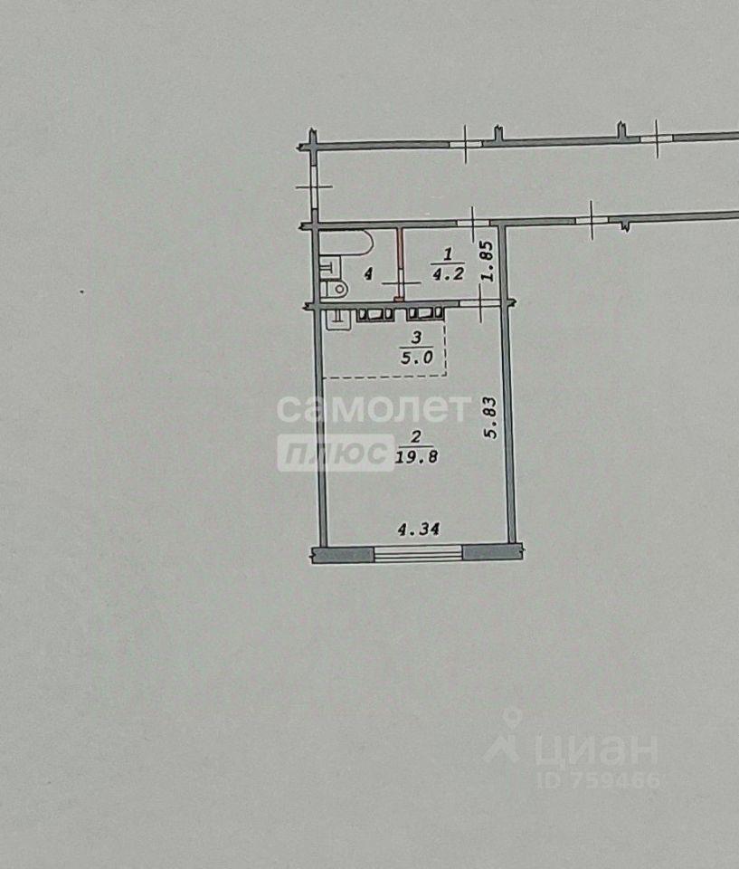 квартира г Новосибирск ул В.Высоцкого 41/5 фото 2